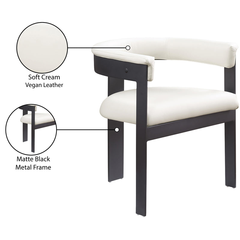 Meridian Romeo Cream Vegan Leather Dining Chair IMAGE 9