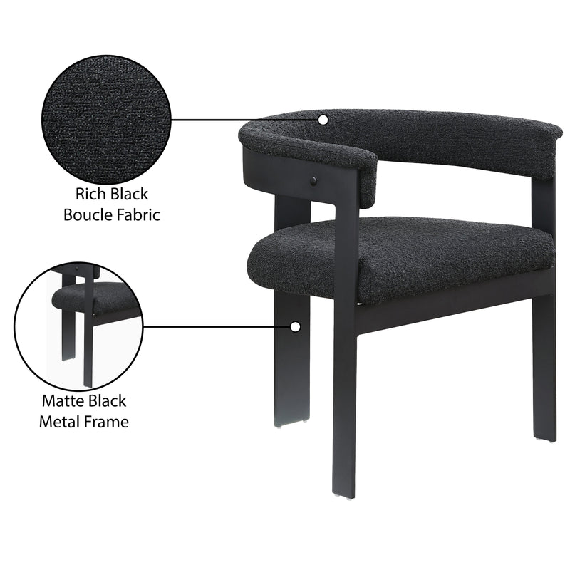 Meridian Romeo Black Boucle Fabric Dining Chair IMAGE 9