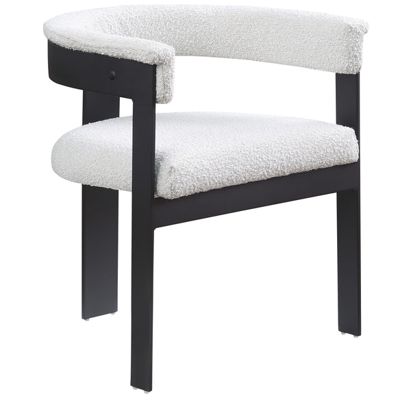 Meridian Romeo Cream Boucle Fabric Dining Chair IMAGE 1