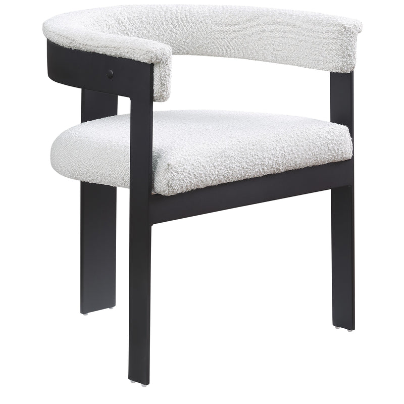 Meridian Romeo Cream Boucle Fabric Dining Chair IMAGE 1
