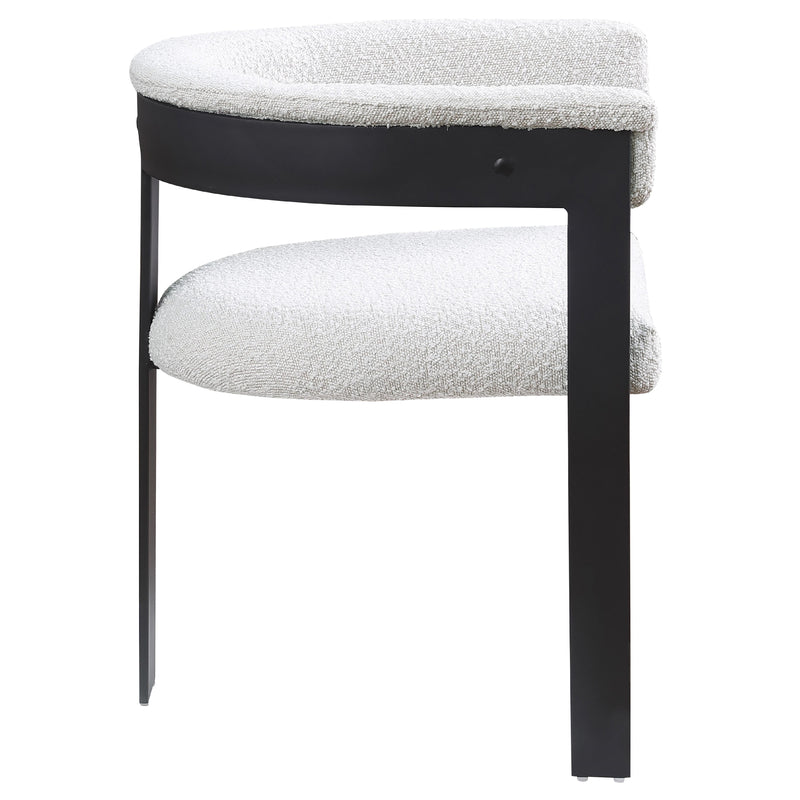Meridian Romeo Cream Boucle Fabric Dining Chair IMAGE 5