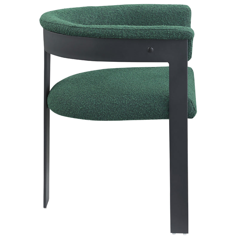 Meridian Romeo Green Boucle Fabric Dining Chair IMAGE 5