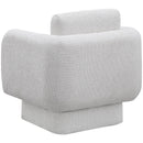 Meridian Alessandra Cream Chenille Fabric Swivel Accent Chair IMAGE 4