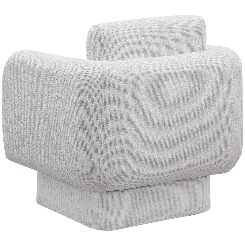 Meridian Alessandra Cream Chenille Fabric Swivel Accent Chair IMAGE 4