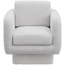 Meridian Alessandra Cream Chenille Fabric Swivel Accent Chair IMAGE 5