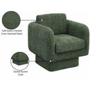 Meridian Alessandra Green Chenille Fabric Swivel Accent Chair IMAGE 10