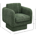 Meridian Alessandra Green Chenille Fabric Swivel Accent Chair IMAGE 9