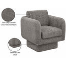 Meridian Alessandra Grey Chenille Fabric Swivel Accent Chair IMAGE 10