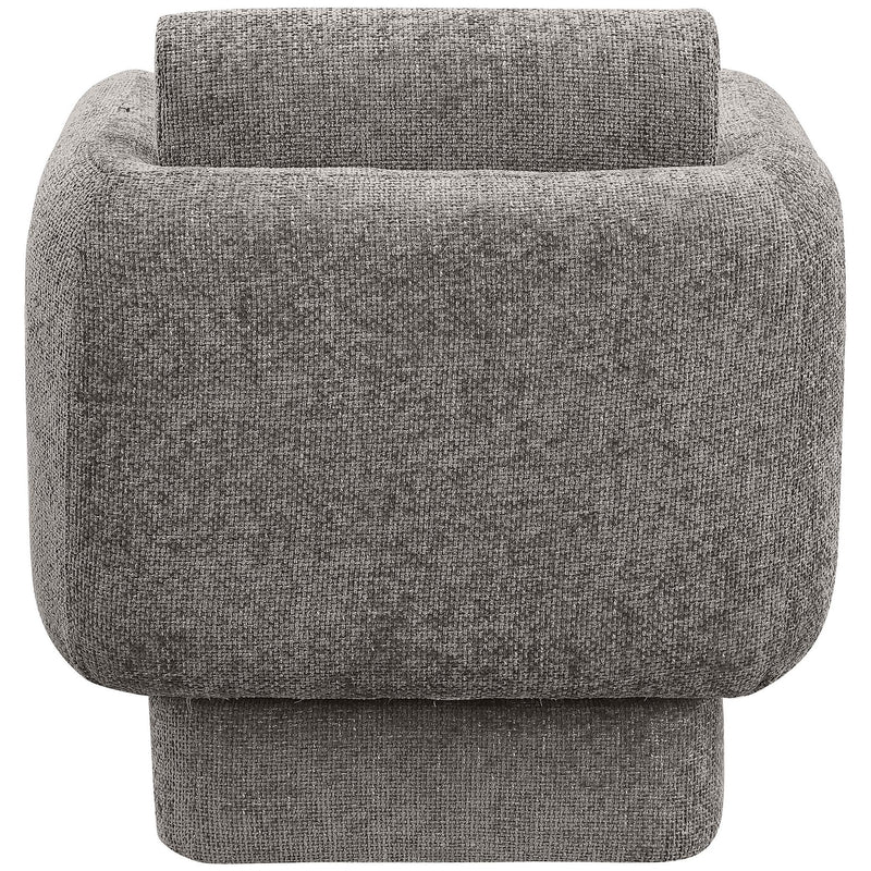 Meridian Alessandra Grey Chenille Fabric Swivel Accent Chair IMAGE 3