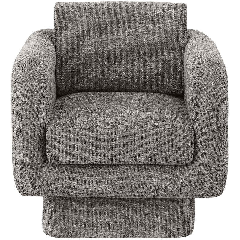 Meridian Alessandra Grey Chenille Fabric Swivel Accent Chair IMAGE 5