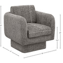 Meridian Alessandra Grey Chenille Fabric Swivel Accent Chair IMAGE 9