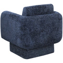 Meridian Alessandra Navy Chenille Fabric Swivel Accent Chair IMAGE 4