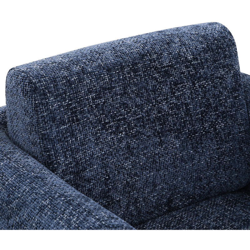 Meridian Alessandra Navy Chenille Fabric Swivel Accent Chair IMAGE 7