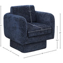 Meridian Alessandra Navy Chenille Fabric Swivel Accent Chair IMAGE 9