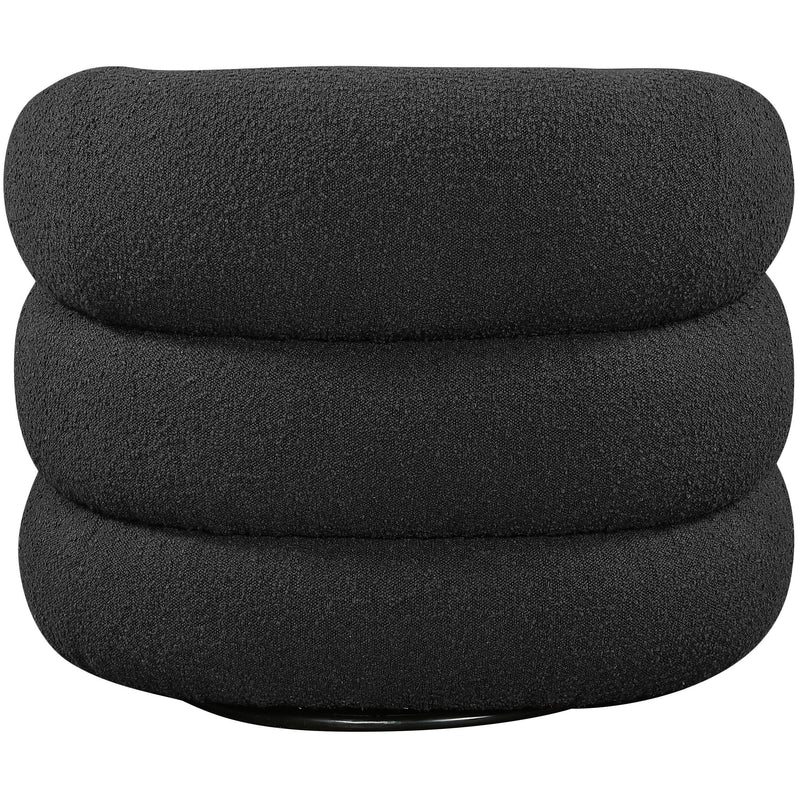 Meridian Roxbury Black Boucle Fabric Swivel Accent Chair IMAGE 3
