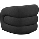 Meridian Roxbury Black Boucle Fabric Swivel Accent Chair IMAGE 5
