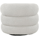 Meridian Roxbury Cream Boucle Fabric Swivel Accent Chair IMAGE 3