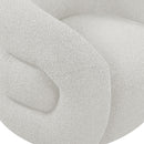 Meridian Roxbury Cream Boucle Fabric Swivel Accent Chair IMAGE 7