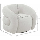 Meridian Roxbury Cream Boucle Fabric Swivel Accent Chair IMAGE 9