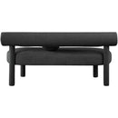 Meridian Parlor Black Boucle Fabric Bench IMAGE 3
