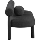 Meridian Parlor Black Boucle Fabric Bench IMAGE 6