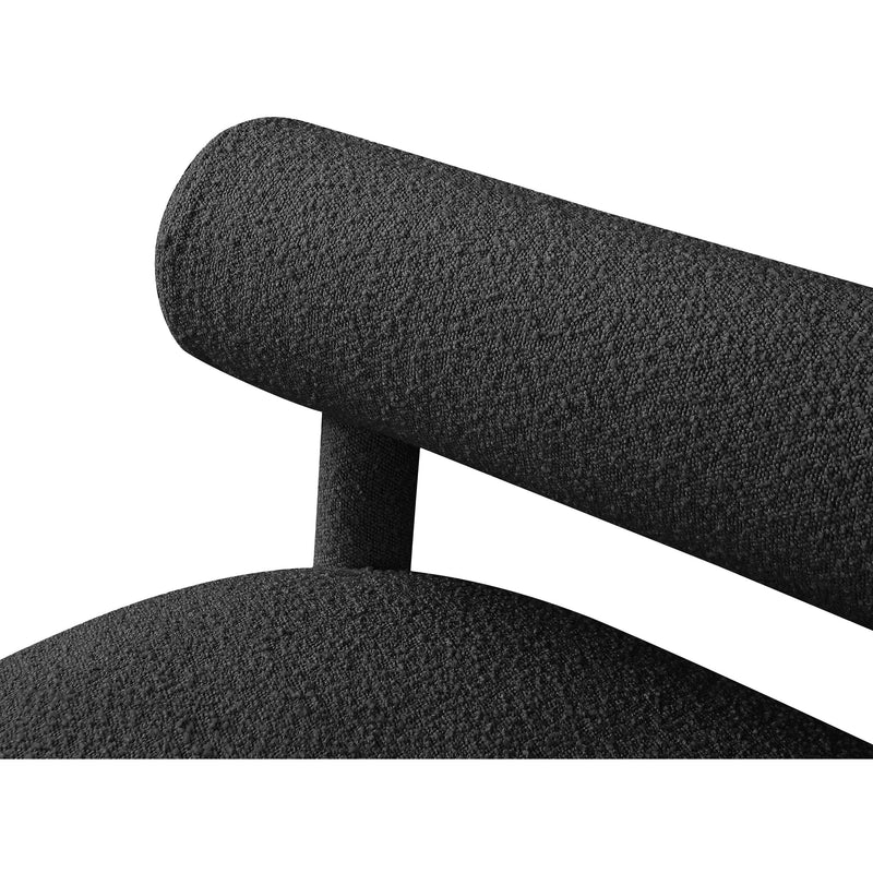 Meridian Parlor Black Boucle Fabric Bench IMAGE 7