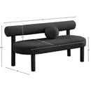Meridian Parlor Black Boucle Fabric Bench IMAGE 8