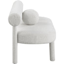 Meridian Parlor Cream Boucle Fabric Bench IMAGE 6