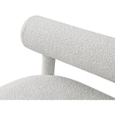 Meridian Parlor Cream Boucle Fabric Bench IMAGE 7