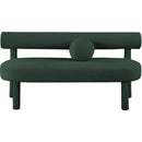 Meridian Parlor Green Boucle Fabric Bench IMAGE 5