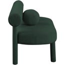 Meridian Parlor Green Boucle Fabric Bench IMAGE 6