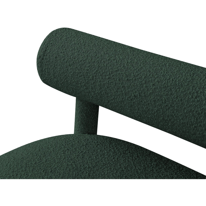 Meridian Parlor Green Boucle Fabric Bench IMAGE 7