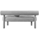 Meridian Parlor Grey Boucle Fabric Bench IMAGE 3
