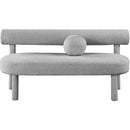 Meridian Parlor Grey Boucle Fabric Bench IMAGE 5