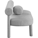 Meridian Parlor Grey Boucle Fabric Bench IMAGE 6