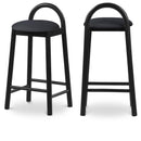 Meridian Calvin Black Vegan Leather Stool IMAGE 2