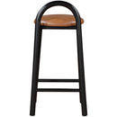 Meridian Calvin Cognac Vegan Leather Stool IMAGE 3
