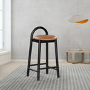 Meridian Calvin Cognac Vegan Leather Stool IMAGE 9