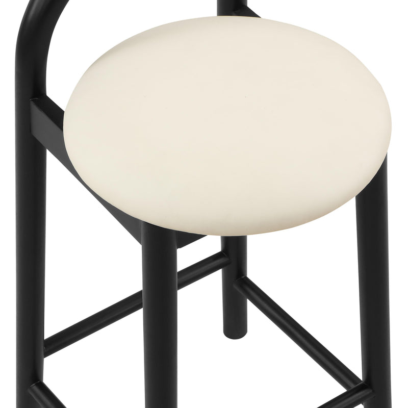 Meridian Calvin Cream Vegan Leather Stool IMAGE 7