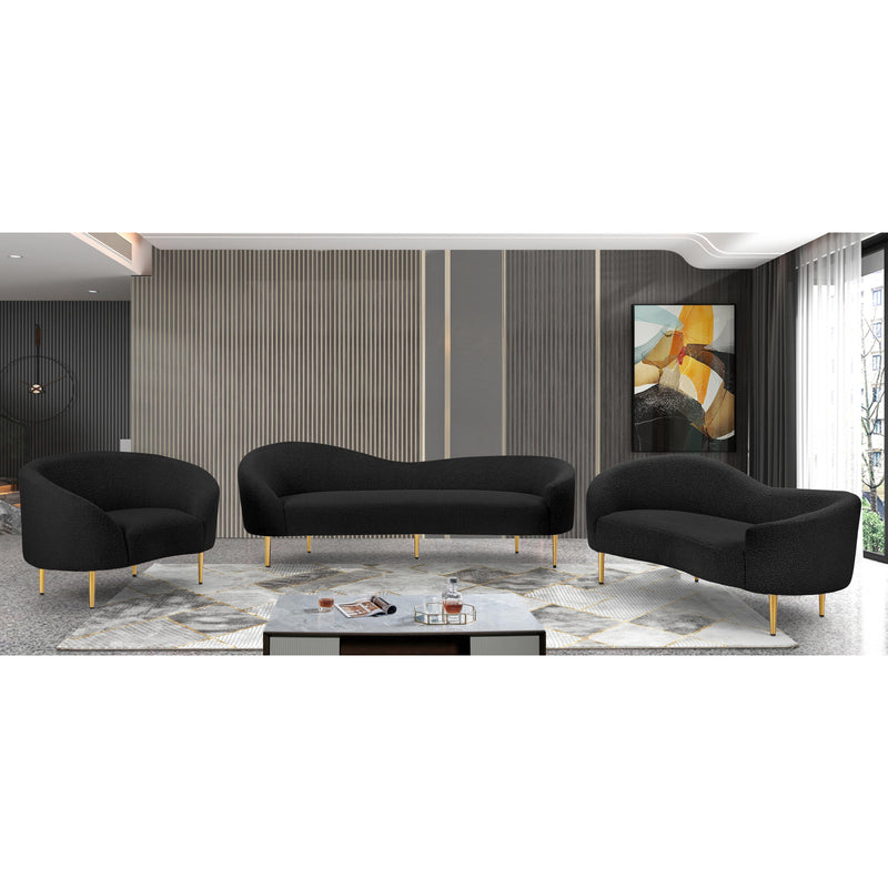 Meridian Ritz Black Boucle Fabric Chair IMAGE 10
