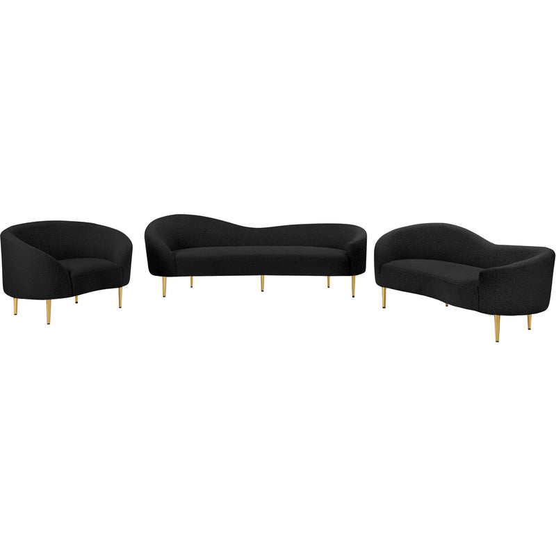 Meridian Ritz Black Boucle Fabric Chair IMAGE 11