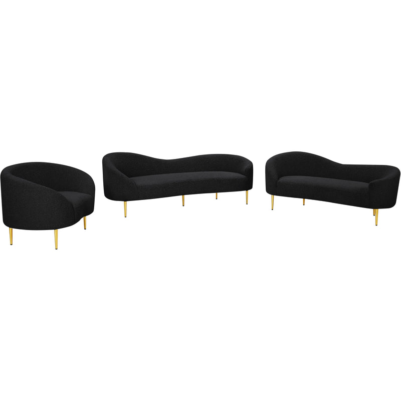 Meridian Ritz Black Boucle Fabric Chair IMAGE 13