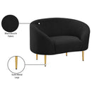 Meridian Ritz Black Boucle Fabric Chair IMAGE 15