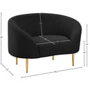 Meridian Ritz Black Boucle Fabric Chair IMAGE 16