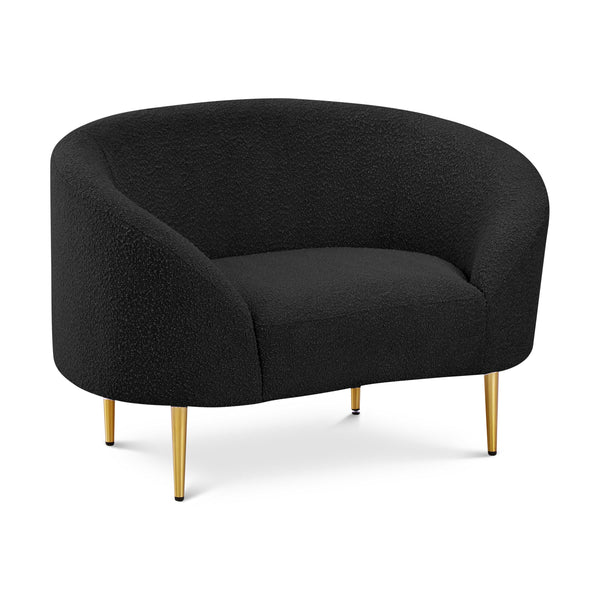 Meridian Ritz Black Boucle Fabric Chair IMAGE 1