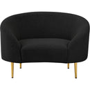 Meridian Ritz Black Boucle Fabric Chair IMAGE 4