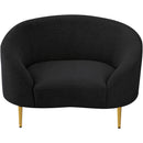 Meridian Ritz Black Boucle Fabric Chair IMAGE 5