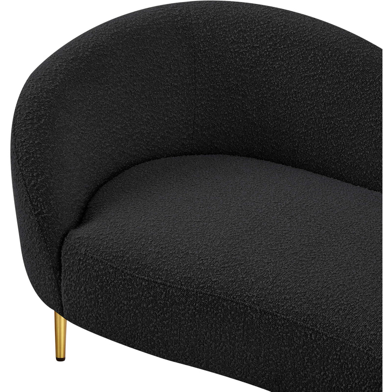Meridian Ritz Black Boucle Fabric Loveseat IMAGE 10