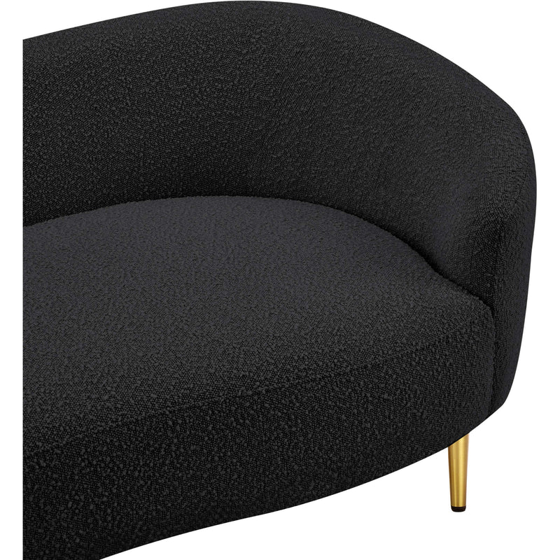 Meridian Ritz Black Boucle Fabric Loveseat IMAGE 11