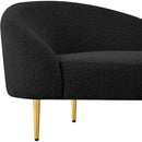 Meridian Ritz Black Boucle Fabric Loveseat IMAGE 12